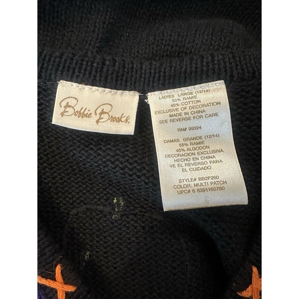 Bobbie Brooks Halloween Knit Vest Trick Or Treat Pumpkin Patch Color Block Large - Picture 6 of 12